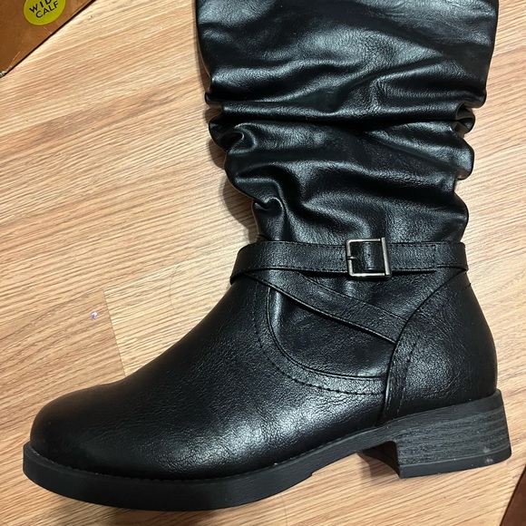 WIDE CALF Black Rider Boots!! - Picture 6 of 7